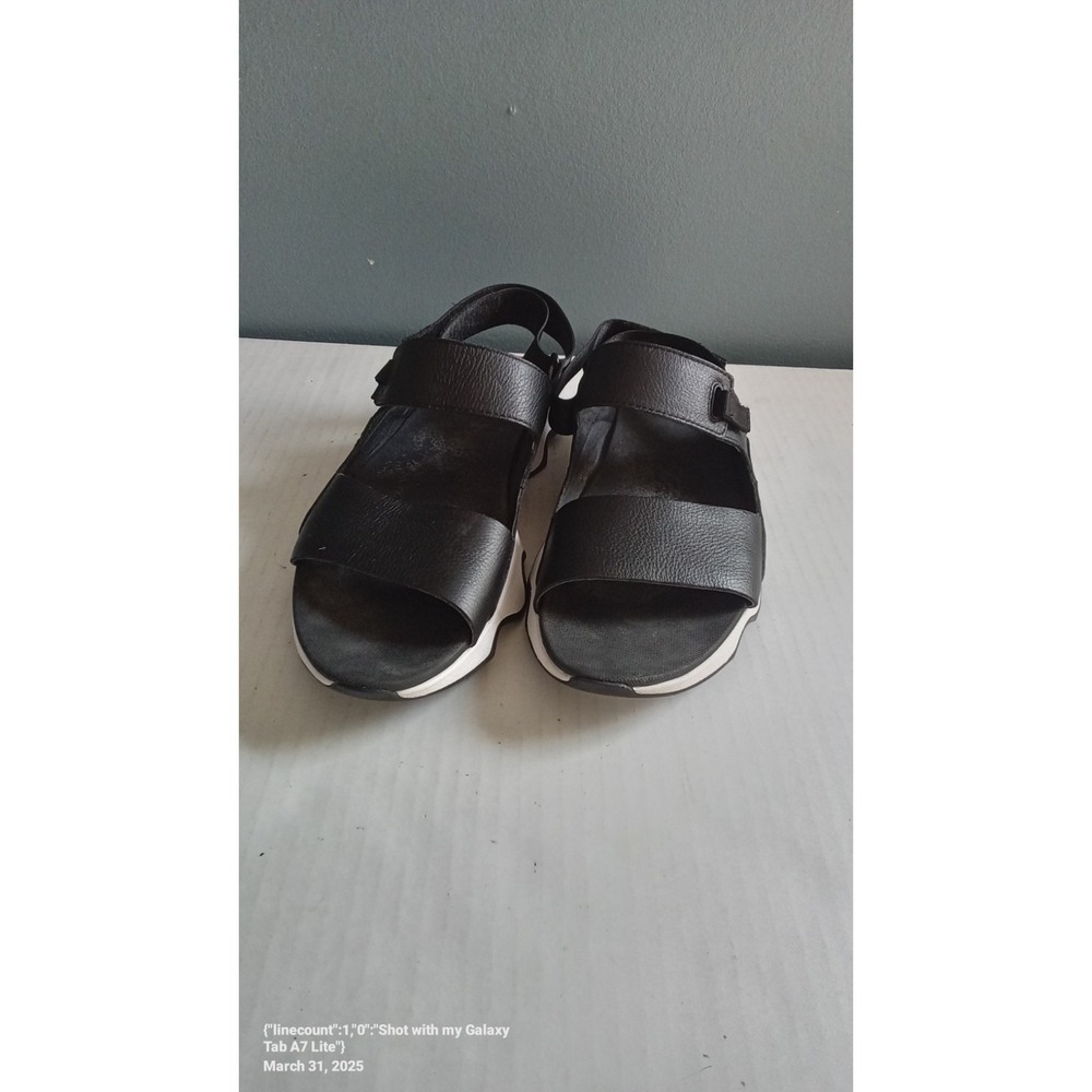 Sorel Black Leather Sandals Sporty Comfort Adjustable Strap Size Unknown